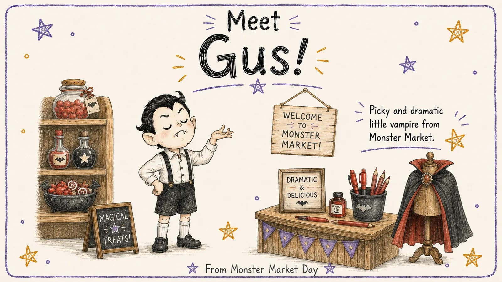 Meet Gus from Monster Market Day 
