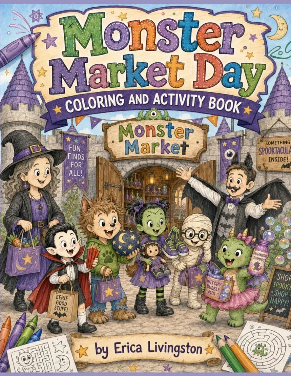 Monster Market Day Coloring and Activity Book
